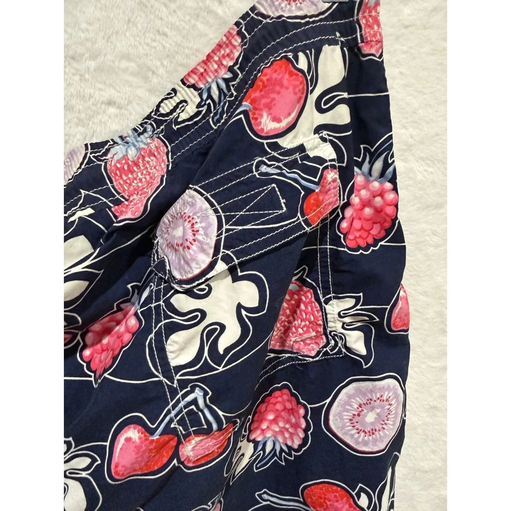 Vilebrequin Moorea Swim Trunks Mens Fruit Print Navy Blue XXL